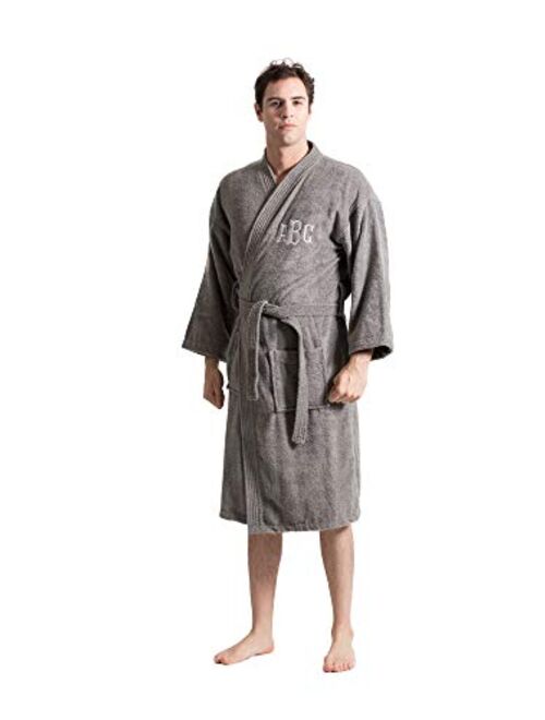 Turkuoise Men's Terry Cloth Robe Turkish Cotton Terry Kimono Collar