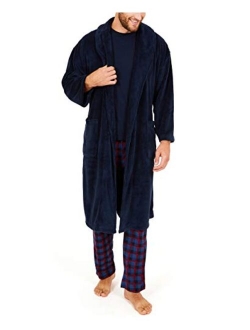 Men's Long Sleeve Cozy Soft Plush Shawl Collar Robe