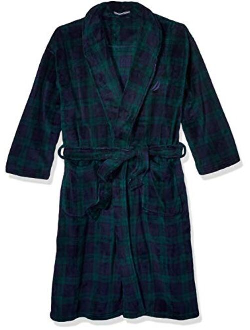 Nautica Men's Long Sleeve Cozy Soft Plush Shawl Collar Robe