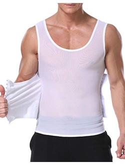 DoLoveY Men Body Shaper Vest Tummy Control Tank Top Compression Waist Slimming Shirts