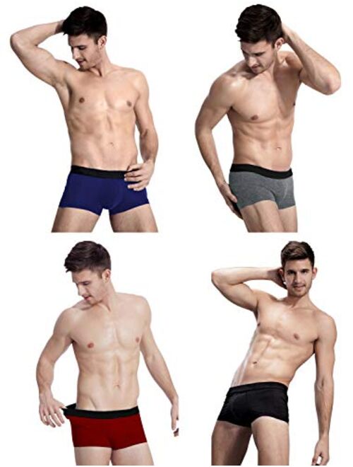 ADOLPH Men's Boxer Briefs 5 Pack No Ride-up Breathable Comfortable Cotton Sport Underwear