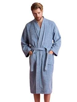 Men's Bathrobe Comfortable 100% Turkish Cotton, Soft, Warm in 10 Colors