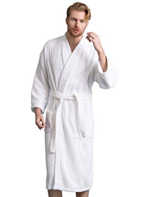 Men's Bathrobe Comfortable 100% Turkish Cotton, Soft, Warm in 10 Colors