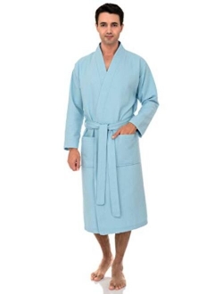 TowelSelections Men's Waffle Bathrobe Turkish Cotton Kimono Robe