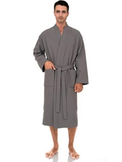 TowelSelections Men's Waffle Bathrobe Turkish Cotton Kimono Robe