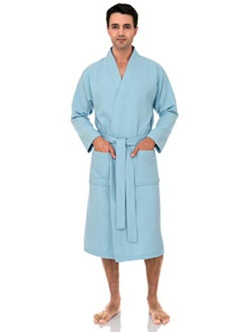 TowelSelections Men's Waffle Bathrobe Turkish Cotton Kimono Robe