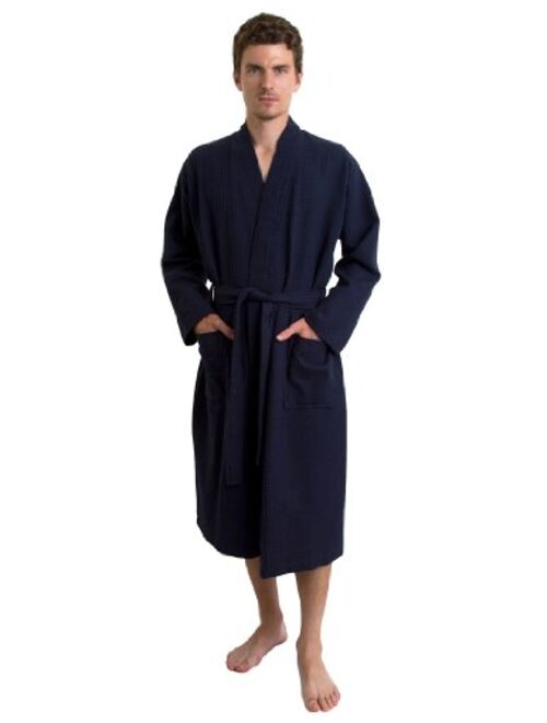 TowelSelections Men's Waffle Bathrobe Turkish Cotton Kimono Robe