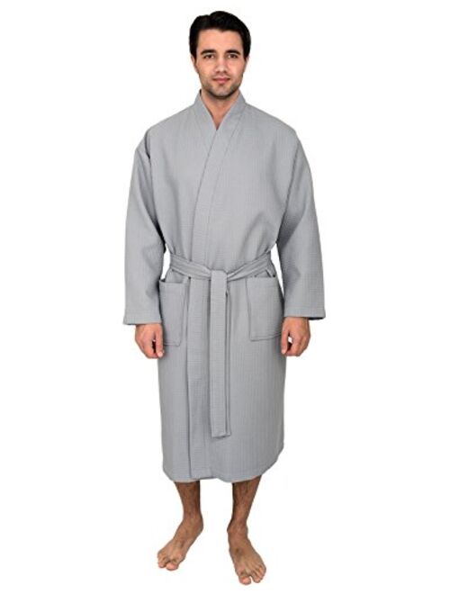 TowelSelections Men's Waffle Bathrobe Turkish Cotton Kimono Robe