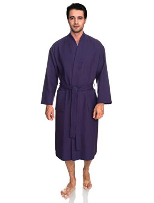 TowelSelections Men's Waffle Bathrobe Turkish Cotton Kimono Robe