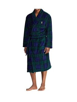 Men's Microfiber Plush Long Sleeve Shawl Collar Robe