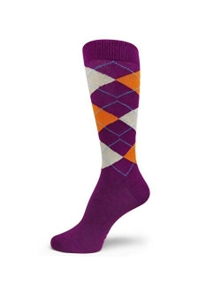 Spotlight Hosiery Elite Quality Colorful Soft Cotton Men's Argyle Dress Sock