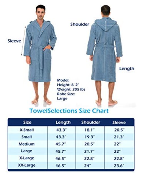 TowelSelections Mens Hooded Robe, Turkish Cotton Terry Cloth Bathrobe