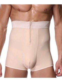 DoLoveY Men Tummy Control Shorts Girdle Body Shaper High Waist Leg Slimming Shapewear Compression Boxer Brief