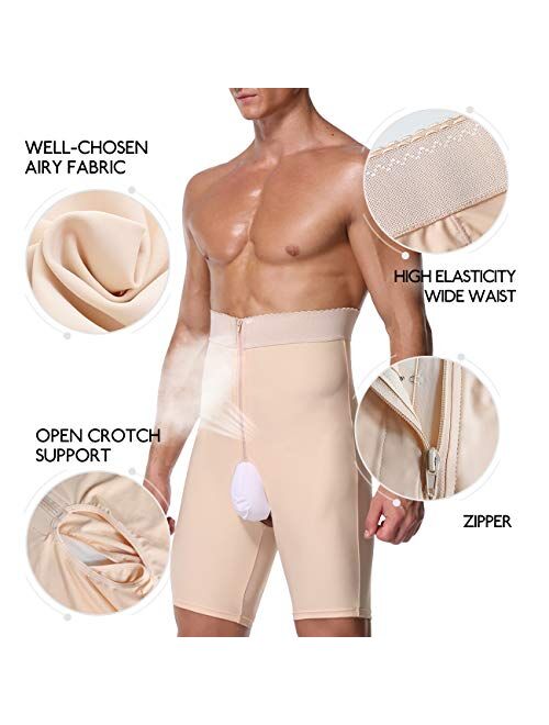 DoLoveY Men Tummy Control Shorts Girdle Body Shaper High Waist Leg Slimming Shapewear Compression Boxer Brief