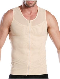 Hoter Mens Slimming Body Shaper Vest/T-Shirt with Zipper