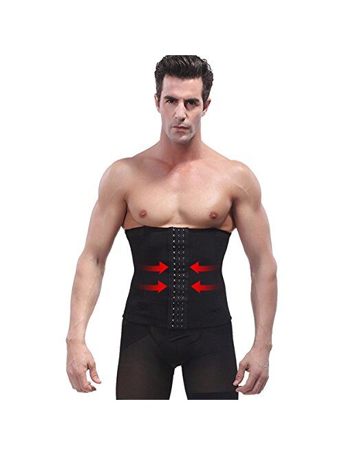 Panegy Mens Corset Tummy Control Steel Boned Waist Trainer Trimmer Belt