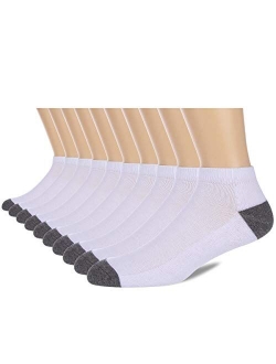 COOVAN 10 Pairs Mens Cushion Ankle Socks Men 10 Pack Low Cut Comfort Breathable Casual Socks