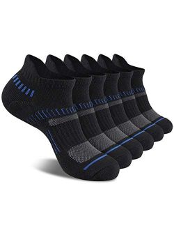 Cooplus Mens Ankle Socks Athletic Cushioned Breathable Low Cut Tab With Arch Support-6Pairs