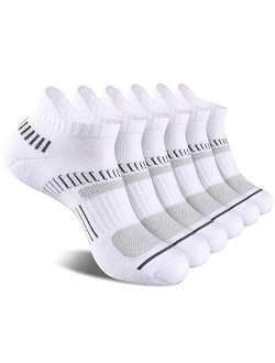 Cooplus Mens Ankle Socks Athletic Cushioned Breathable Low Cut Tab With Arch Support-6Pairs