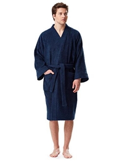 Arus Men's Short Kimono Bathrobe Turkish Cotton Terry Cloth Robe