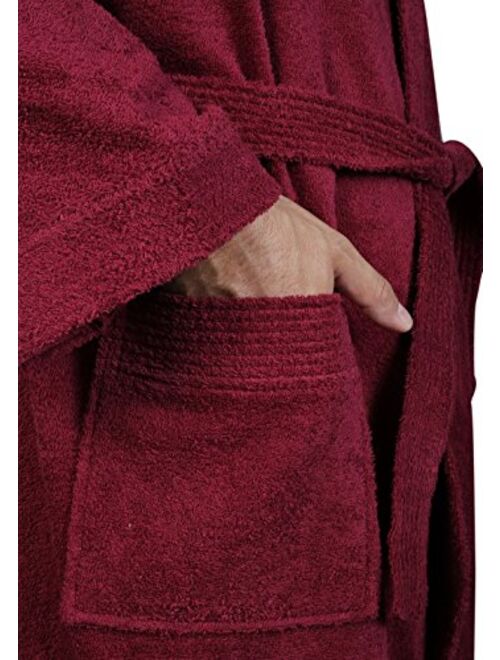 Arus Men's Short Kimono Bathrobe Turkish Cotton Terry Cloth Robe