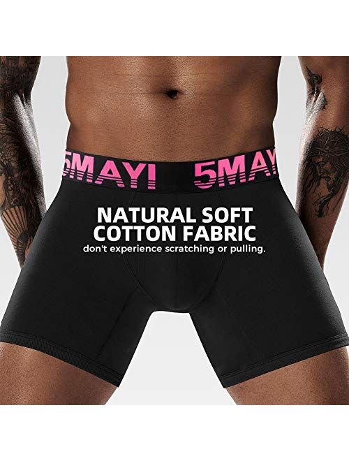 5Mayi Mens Cotton Underwear Underwear S M L XL XXL, A: Black