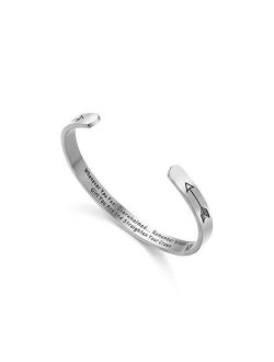 Cuff Bangle Bracelet You Are Braver than You Believe Stainless Steel Inspirational Jewelry