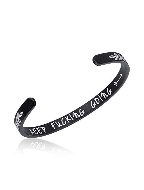 Cuff Bangle Bracelet You Are Braver than You Believe Stainless Steel Inspirational Jewelry