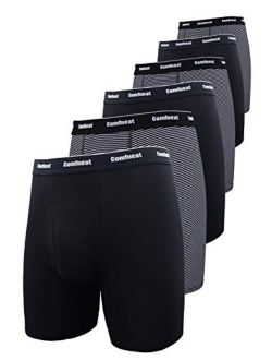 Comfneat Men's Boxer Briefs 6-Pack S-XXL Tagless Underwear Soft Cotton Spandex