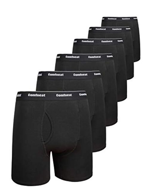 Comfneat Men's Boxer Briefs 6-Pack S-XXL Tagless Underwear Soft Cotton Spandex