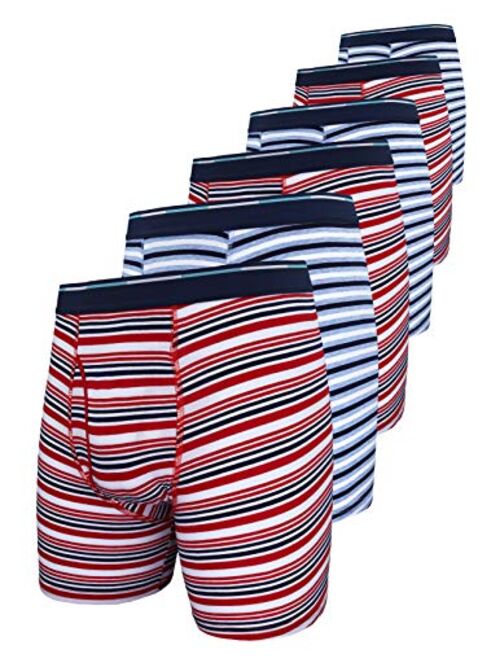 Comfneat Men's Boxer Briefs 6-Pack S-XXL Tagless Underwear Soft Cotton Spandex