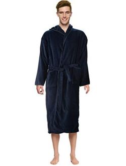 Abstract Bath Robe Towel Men's/Boys 100% Cotton Hooded-Terrycloth-Velour Finishing Outside- 2 Pockets- Color Navy/Blue