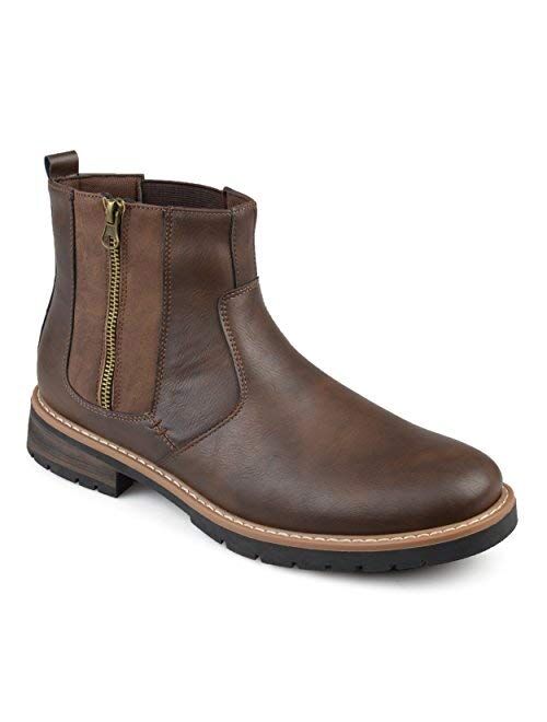 Vance Co. Mens Faux Leather Casual Chelsea Boots