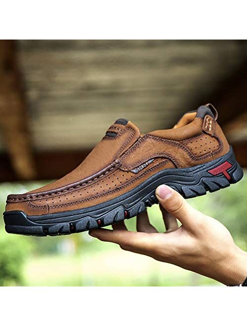 COSIDRAM Men Casual Shoes Summer Sneakers Loafers Breathable Genuine Leather Comfort Walking Shoes Fashion Driving Shoes Luxury Black Brown Leather Shoes for Male Busines