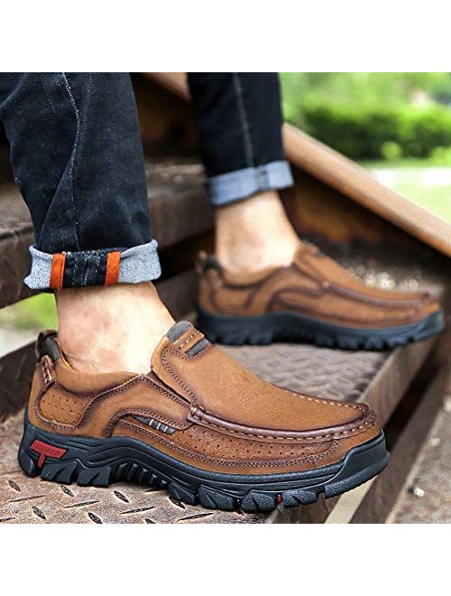 COSIDRAM Men Casual Shoes Summer Sneakers Loafers Breathable Genuine Leather Comfort Walking Shoes Fashion Driving Shoes Luxury Black Brown Leather Shoes for Male Busines