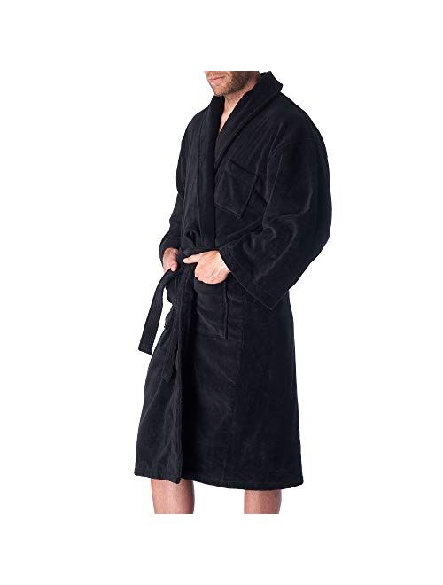 Alpine Swiss Aiden Mens Cotton Terry Cloth Bathrobe Shawl Collar Velour Spa Robe