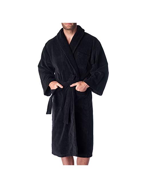 Alpine Swiss Aiden Mens Cotton Terry Cloth Bathrobe Shawl Collar Velour Spa Robe