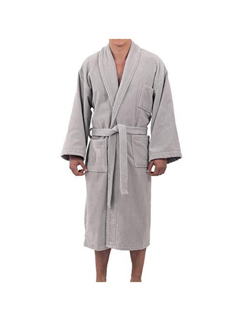 Alpine Swiss Aiden Mens Cotton Terry Cloth Bathrobe Shawl Collar Velour Spa Robe