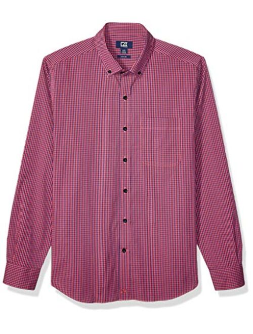 Cutter & Buck Men's Long Sleeve Anchor Gingham Button Up Shirt