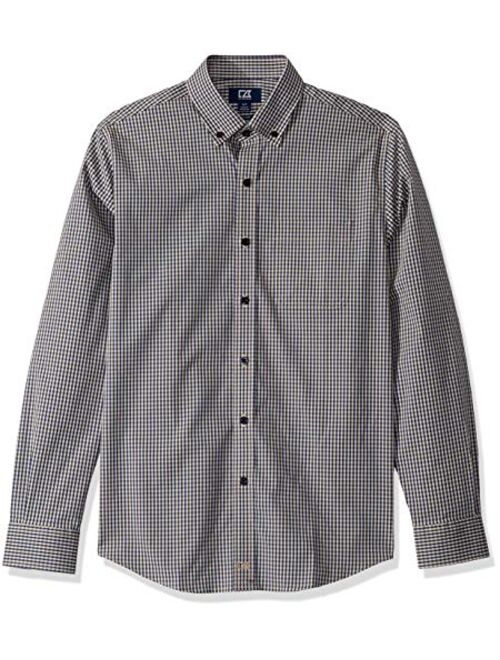 Cutter & Buck Men's Long Sleeve Anchor Gingham Button Up Shirt