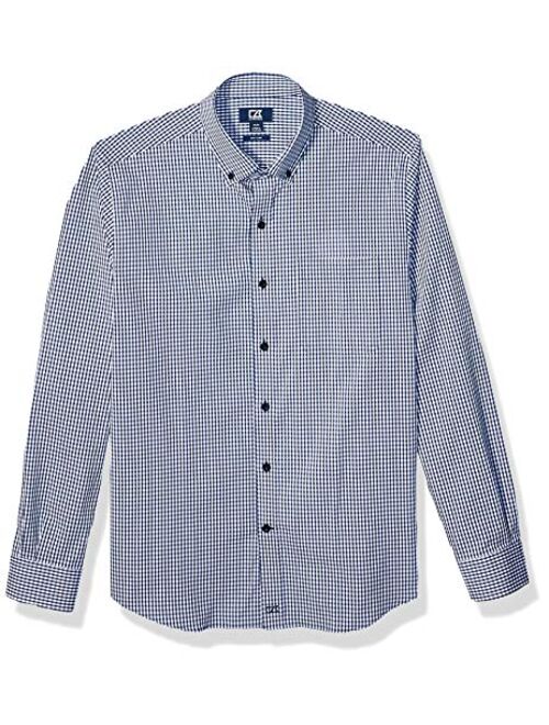 Cutter & Buck Men's Long Sleeve Anchor Gingham Button Up Shirt