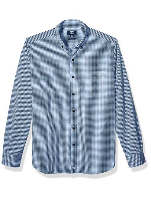 Cutter & Buck Men's Long Sleeve Anchor Gingham Button Up Shirt