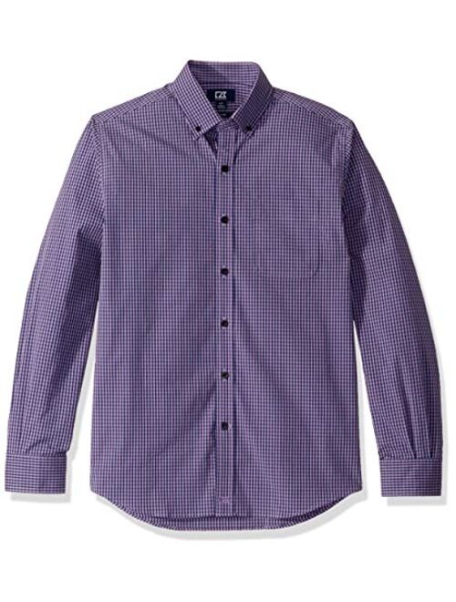 Cutter & Buck Men's Long Sleeve Anchor Gingham Button Up Shirt