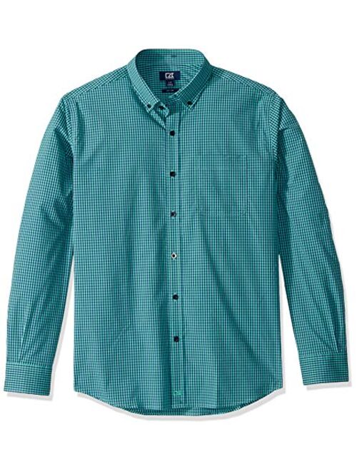 Cutter & Buck Men's Long Sleeve Anchor Gingham Button Up Shirt