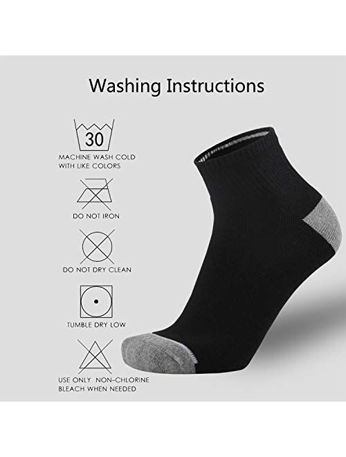 ONKE Men's 10 Pairs of Cotton Moisture Wicking Training Cushion Low Cut Socks