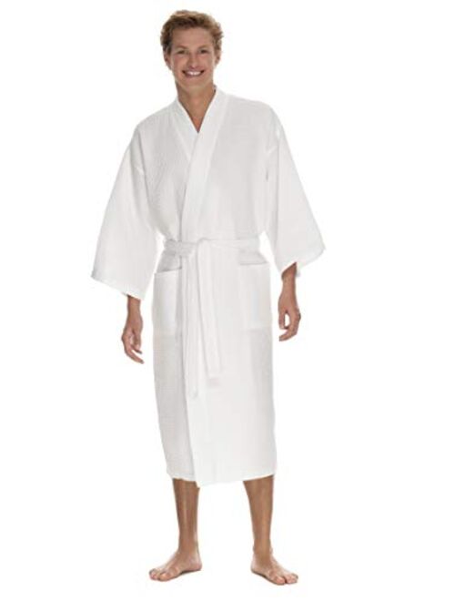 Boca Terry Mens Robe, Lightweight Waffle Bathrobe - Medium Large, XXL, XXXXL