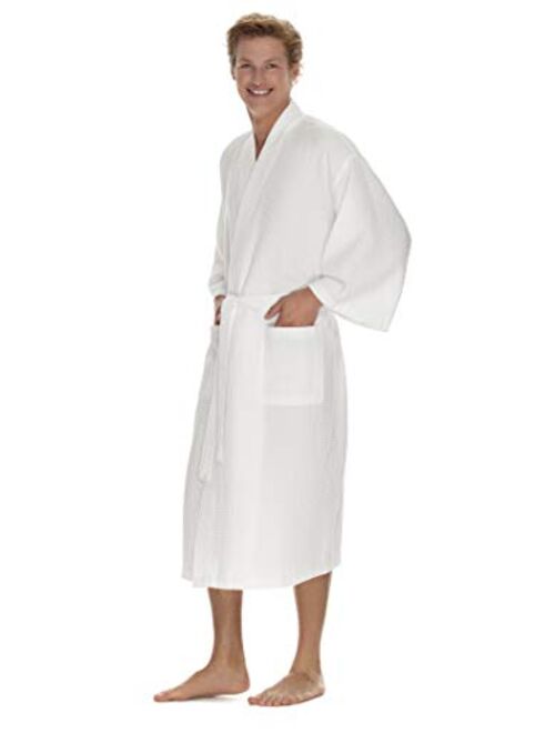 Boca Terry Mens Robe, Lightweight Waffle Bathrobe - Medium Large, XXL, XXXXL