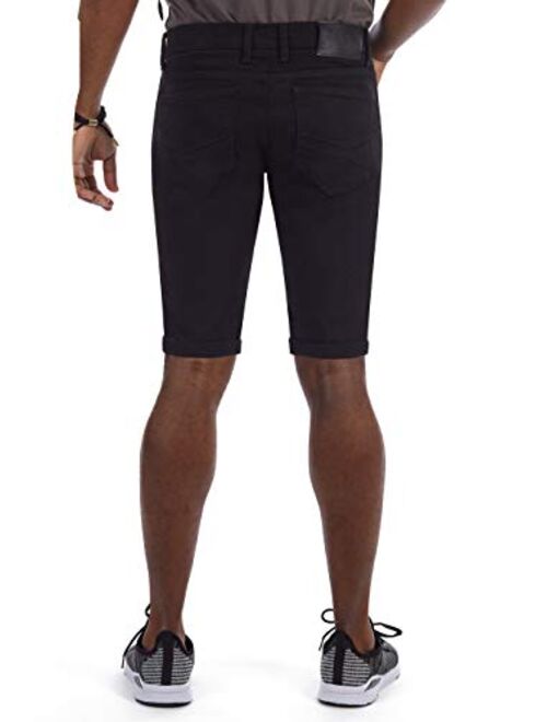 X RAY Slim Jean Shorts for Men, Men's Stretch Casual Denim Shorts Slim Fit, Distressed, Roll Cuff Bermuda Short