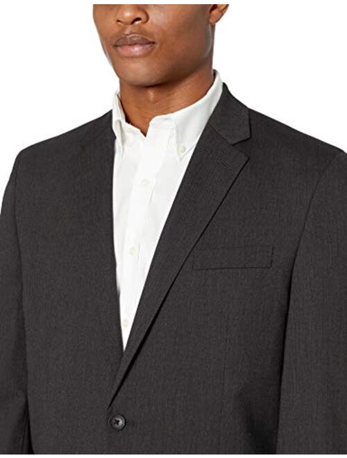 J.M. Haggar Men's 4-Way Stretch Diamond Weave Classic Fit Suit Separate Pant, Charcoal, 46R