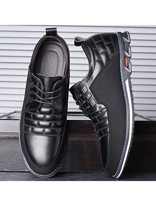 COSIDRAM Men Casual Shoes Luxury Comfortable Loafers Driving Flats Sneakers Shoes for Male Fashion Black Brown Leather Lace-up Business Work Office Dress